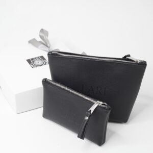 Set aus Kosmetiktasche und Geldbörse