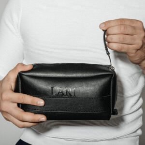 Herrenkosmetiktasche aus echtem Leder – Bild 2